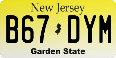 NJ license plate B67DYM