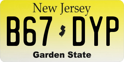 NJ license plate B67DYP