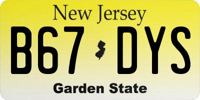 NJ license plate B67DYS
