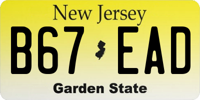 NJ license plate B67EAD