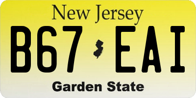 NJ license plate B67EAI