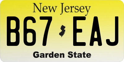 NJ license plate B67EAJ