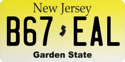 NJ license plate B67EAL