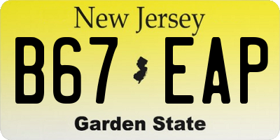 NJ license plate B67EAP