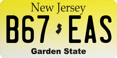 NJ license plate B67EAS