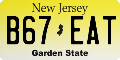 NJ license plate B67EAT
