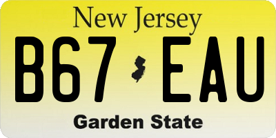 NJ license plate B67EAU