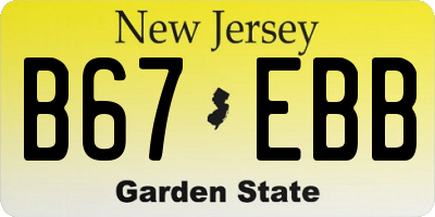 NJ license plate B67EBB