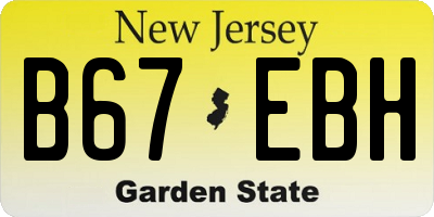 NJ license plate B67EBH