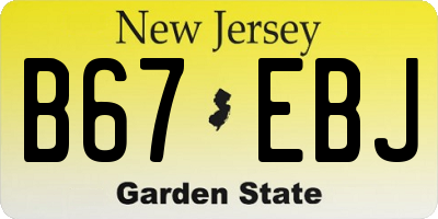 NJ license plate B67EBJ