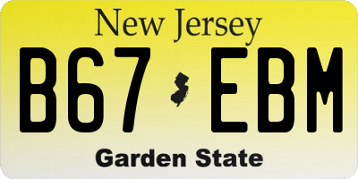 NJ license plate B67EBM