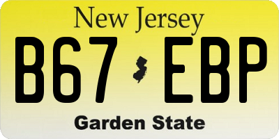 NJ license plate B67EBP