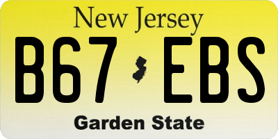 NJ license plate B67EBS
