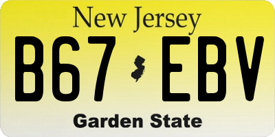 NJ license plate B67EBV