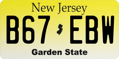 NJ license plate B67EBW