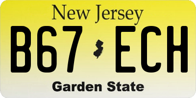 NJ license plate B67ECH