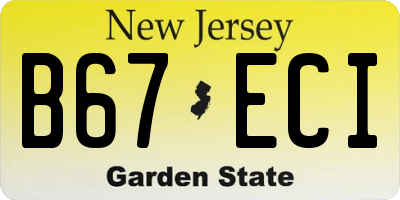 NJ license plate B67ECI