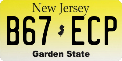 NJ license plate B67ECP
