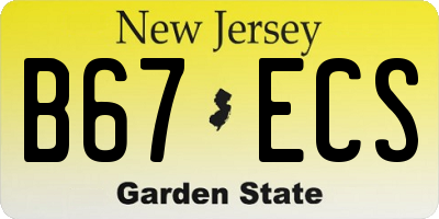 NJ license plate B67ECS