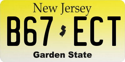 NJ license plate B67ECT