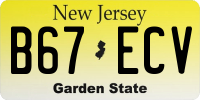 NJ license plate B67ECV