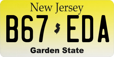 NJ license plate B67EDA