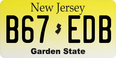 NJ license plate B67EDB