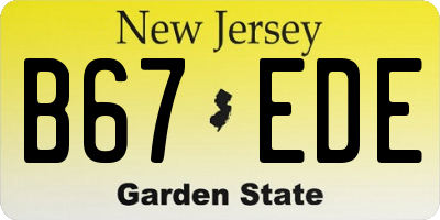 NJ license plate B67EDE