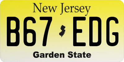 NJ license plate B67EDG