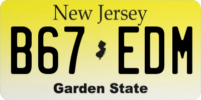 NJ license plate B67EDM