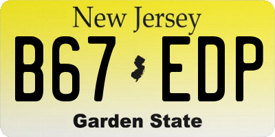NJ license plate B67EDP