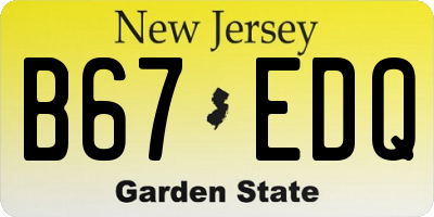 NJ license plate B67EDQ