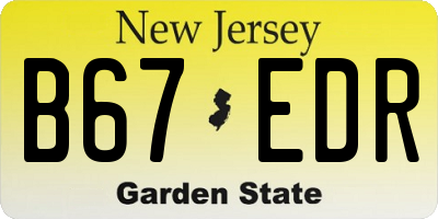 NJ license plate B67EDR