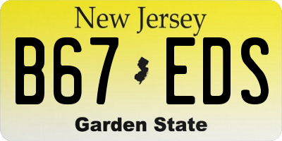NJ license plate B67EDS