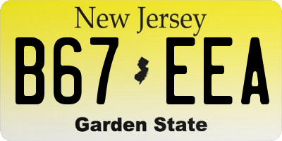 NJ license plate B67EEA