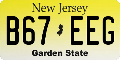 NJ license plate B67EEG