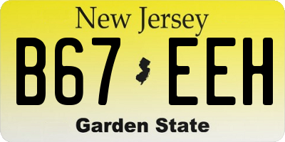 NJ license plate B67EEH