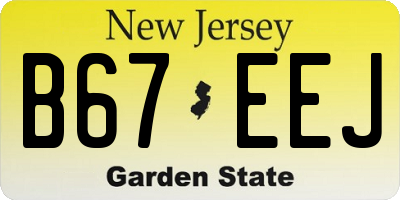 NJ license plate B67EEJ