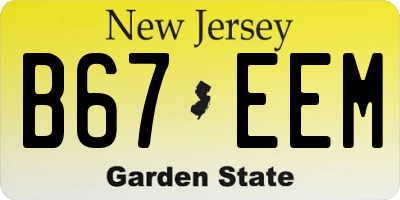 NJ license plate B67EEM