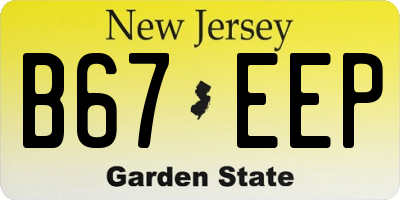 NJ license plate B67EEP