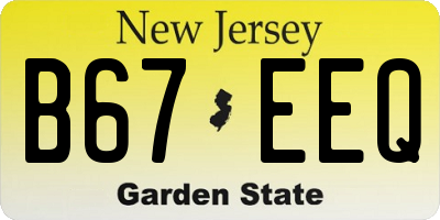 NJ license plate B67EEQ