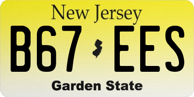 NJ license plate B67EES