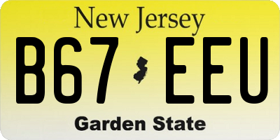 NJ license plate B67EEU
