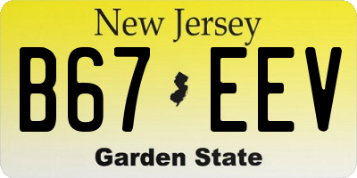 NJ license plate B67EEV