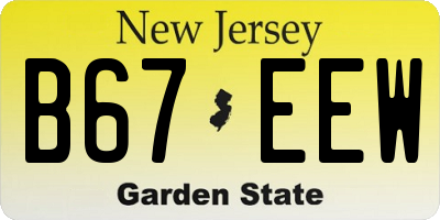 NJ license plate B67EEW