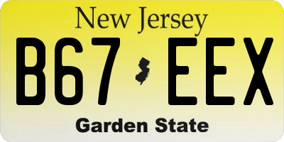 NJ license plate B67EEX