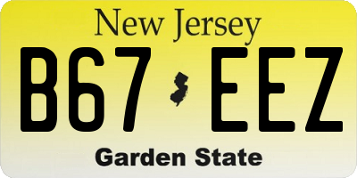 NJ license plate B67EEZ