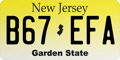 NJ license plate B67EFA