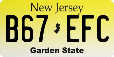 NJ license plate B67EFC