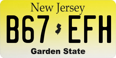 NJ license plate B67EFH
